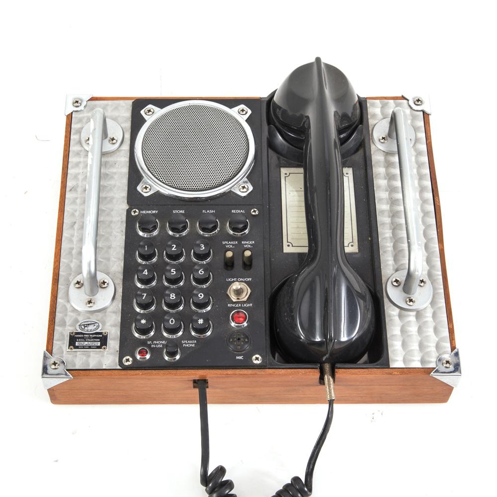 Black / Silver / Wood Vintage Speaker Telephone