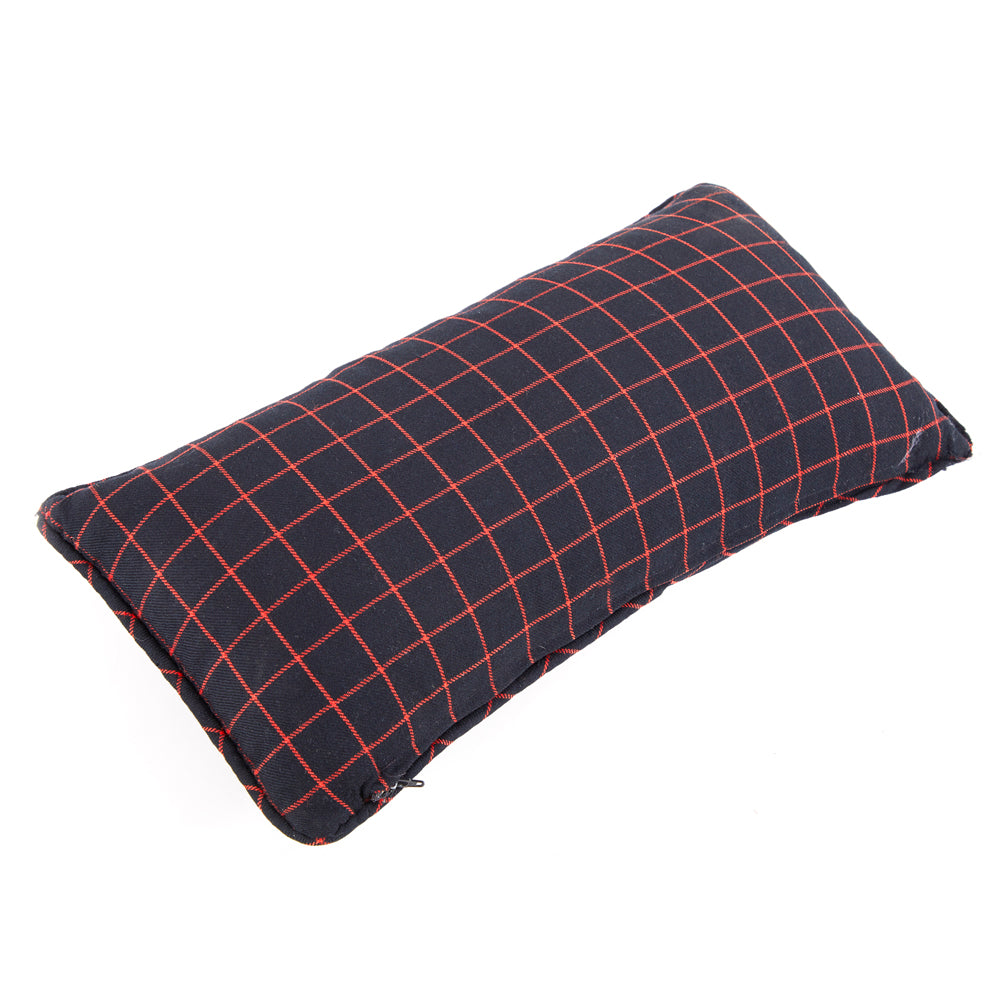 Charcoal Black Pillow with Red Grid Liines