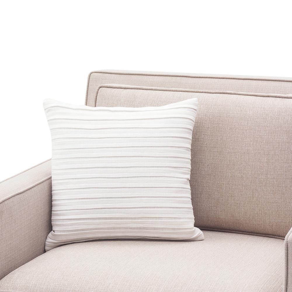 White Layered Stripe Pillow