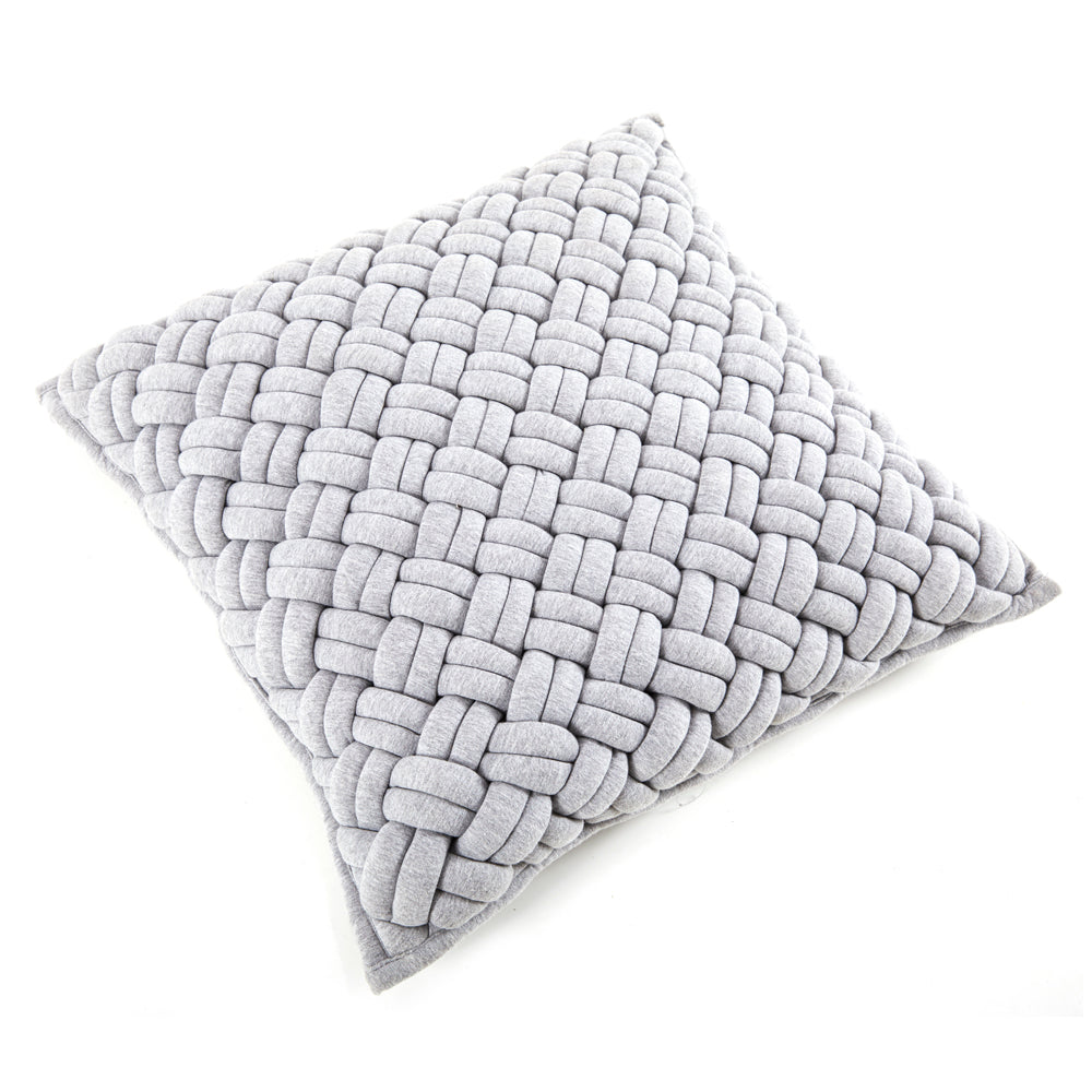 Heather Grey Criss-Cross Braided Pillow