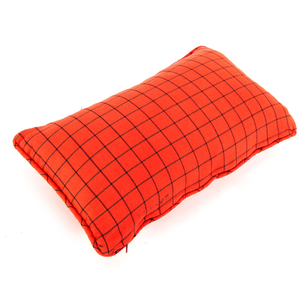 Orange + Black Grid Lumbar Pillow