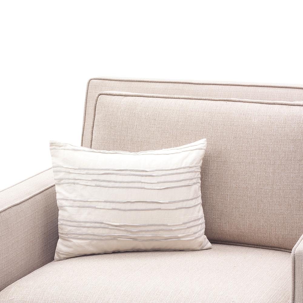 Off-White Silver Striped Pillow