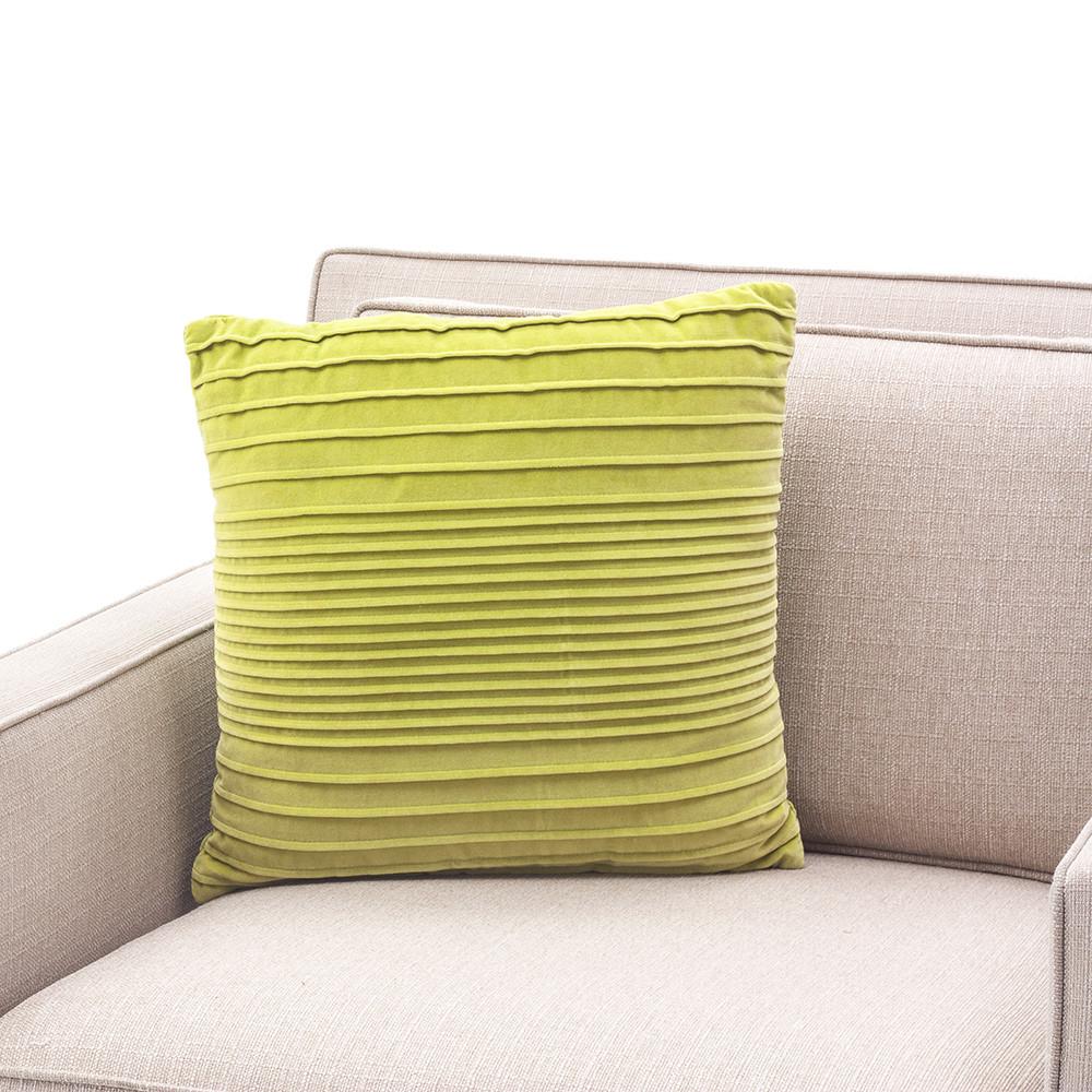 Green Textured Stripe Pillow