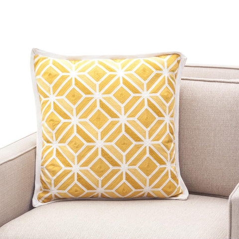 Modern Yellow Diamond Pattern Pillow