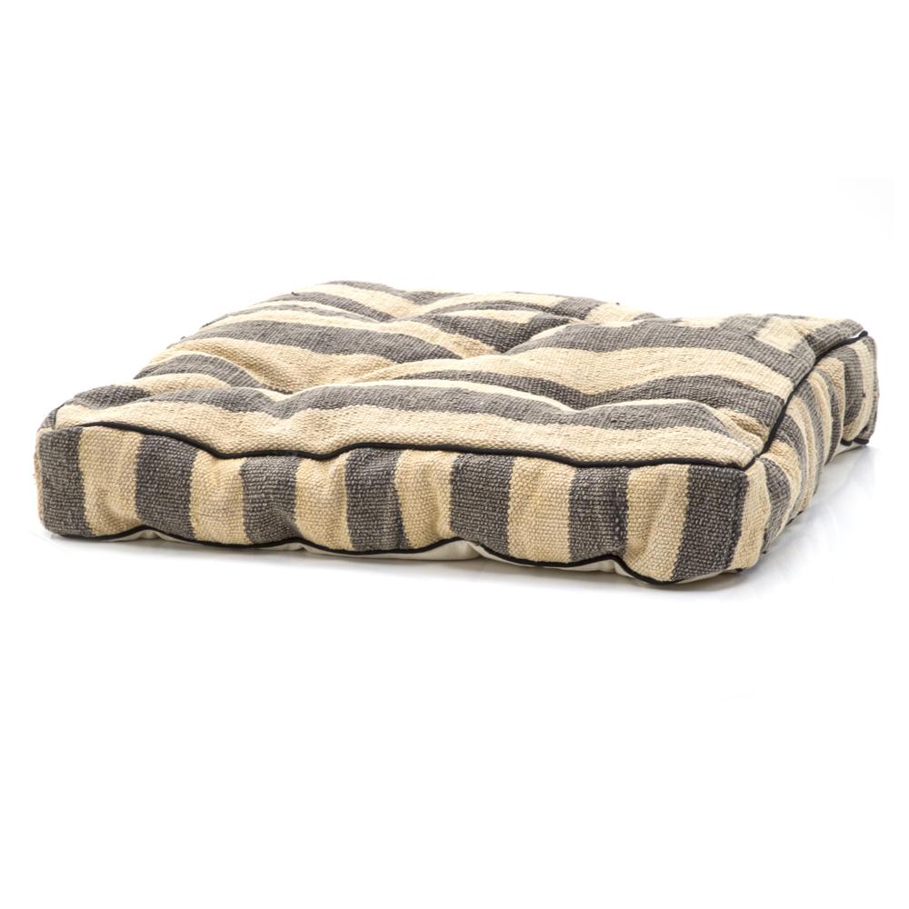 XL Tan & Black Striped Floor Pillow