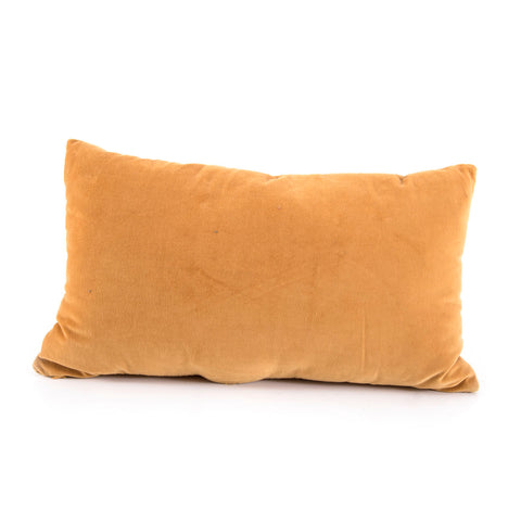 Orange Velvet Lumbar Pillow