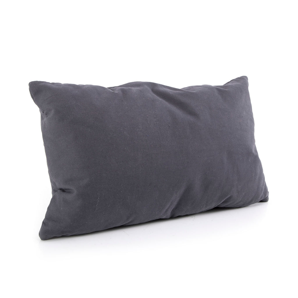 Dark Grey Fabric Lumbar Pillow