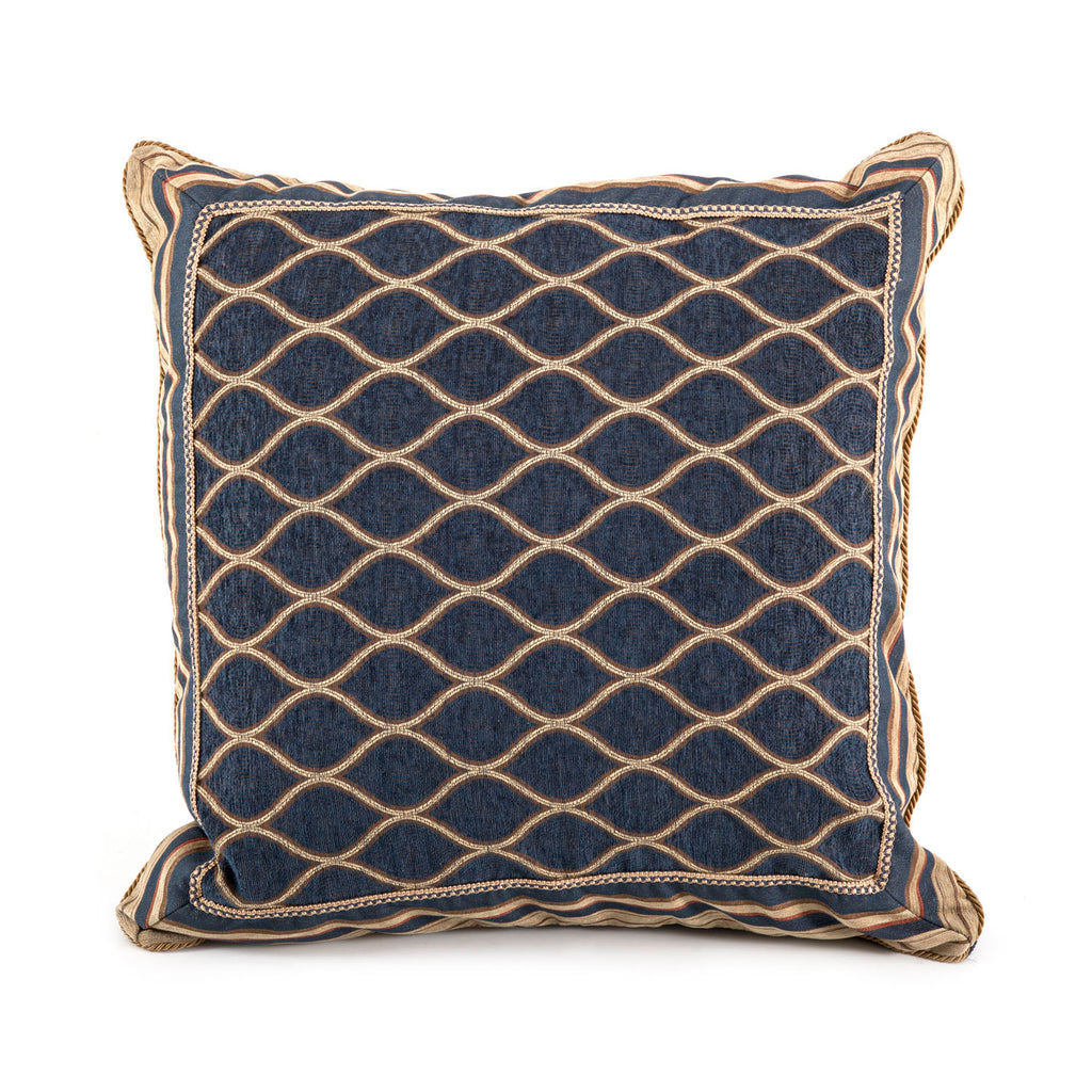 Blue & Tan Mesh Pattern Pillow