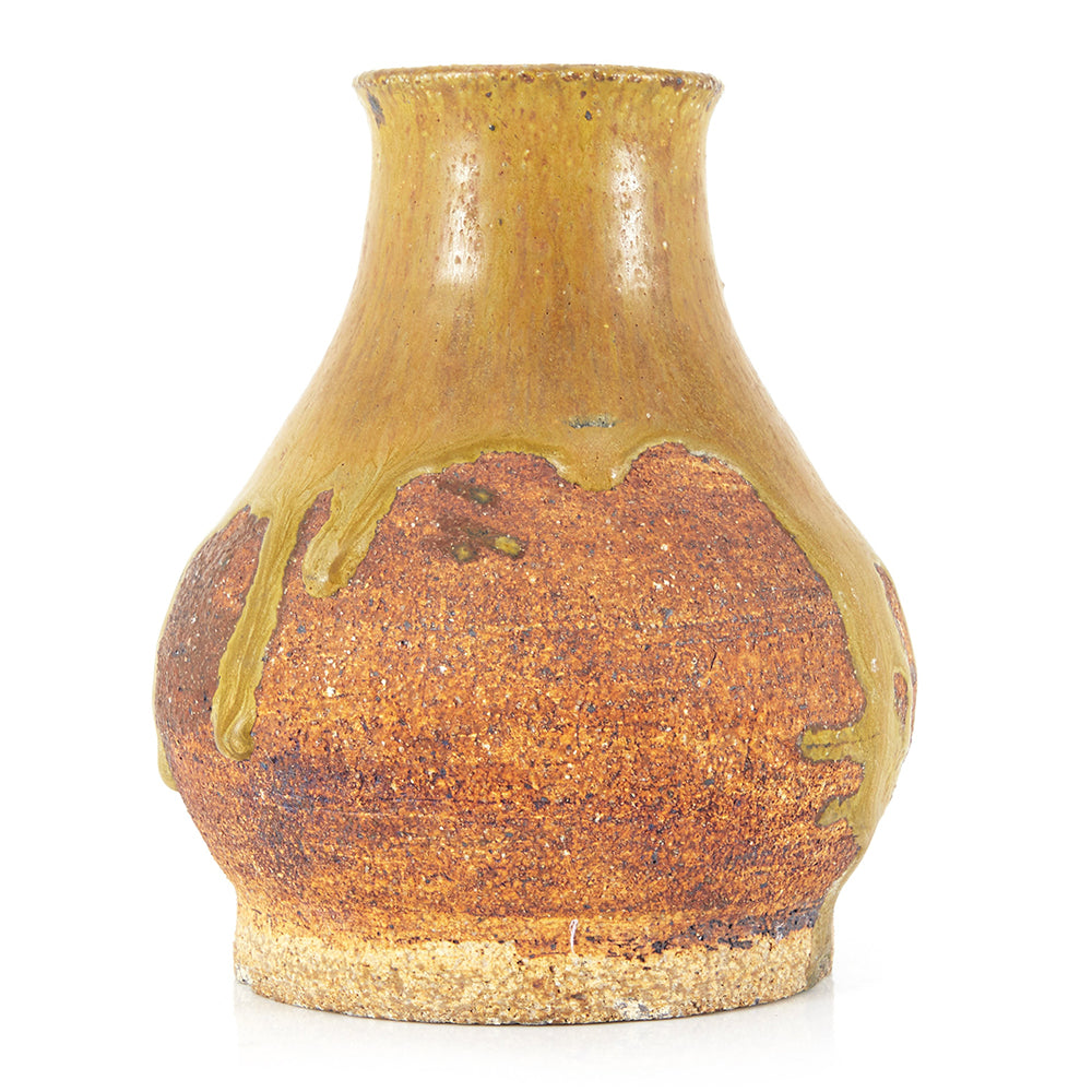 Tan Drip Glaze Vase (A+D)