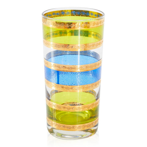 Gold-Blue-Green Striped Glasses