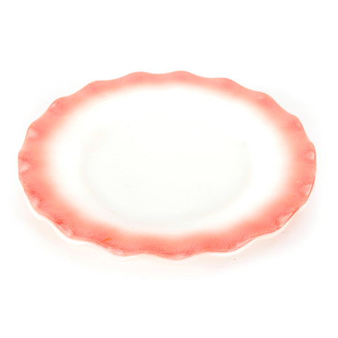 Pink Ripple Rim Plate