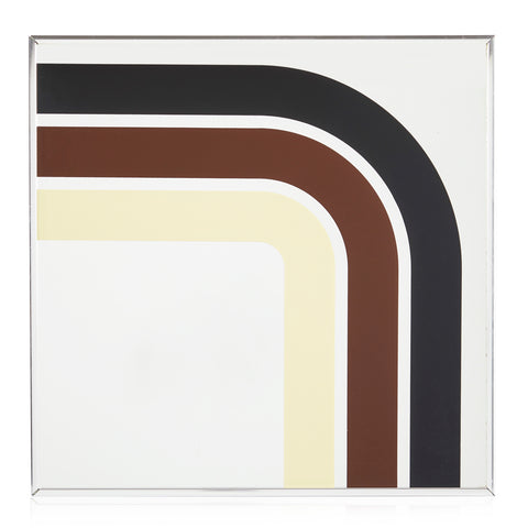 White 70's Stripes Small Square Wall Mirror (Various Designs)