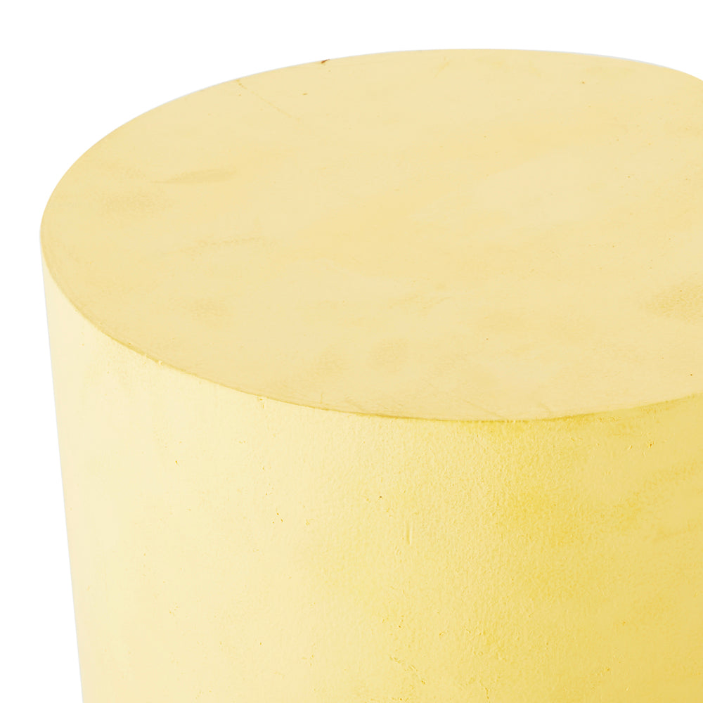 Pastel Yellow Cylindrical Pedestal