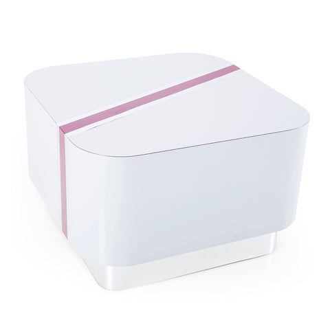 Light Grey Lacquer Stripe Side Table