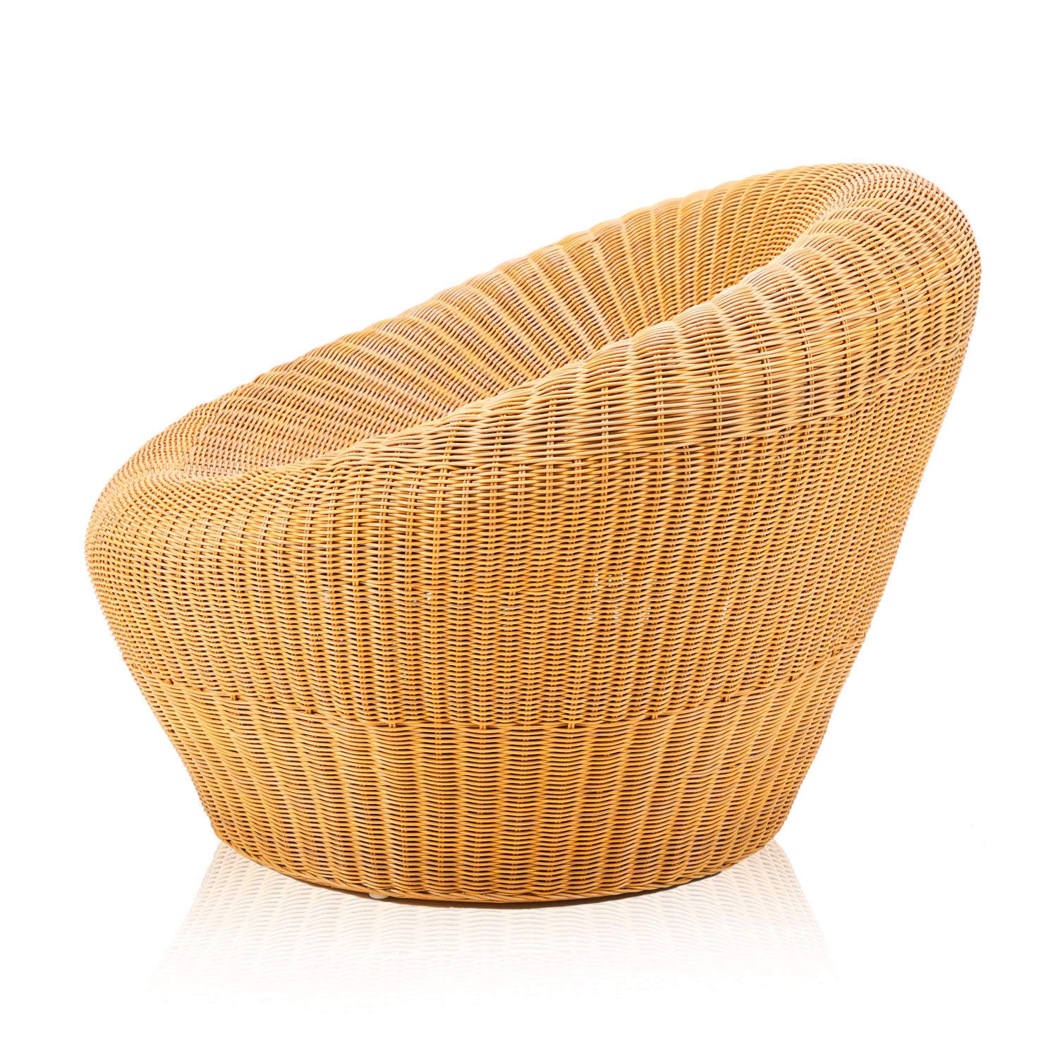 Round Native Chair Rattan Round Lounge Chair - Gil & Roy Props