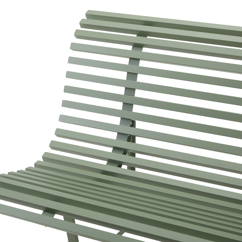 Green Curved Metal Park Bench