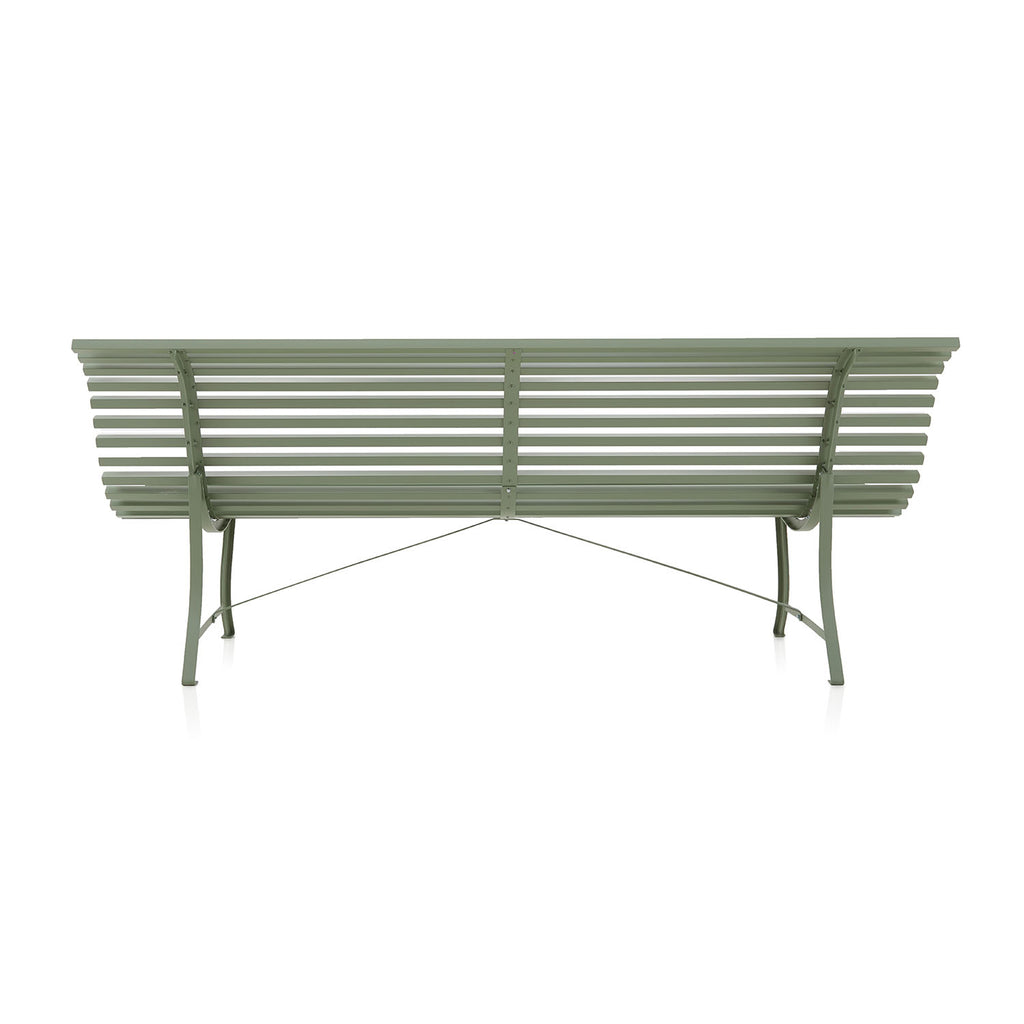 Green Curved Metal Park Bench