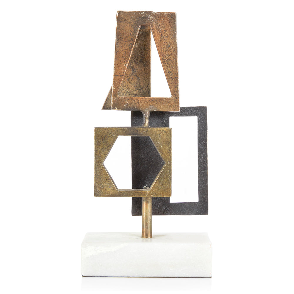 Brass + Black Shapes Table Sculpture (A+D)