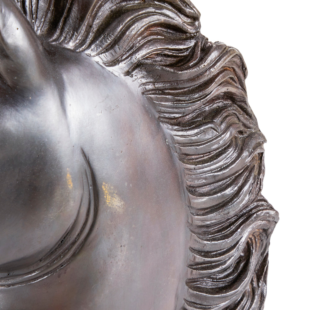 Silver Horse Head Sculpture