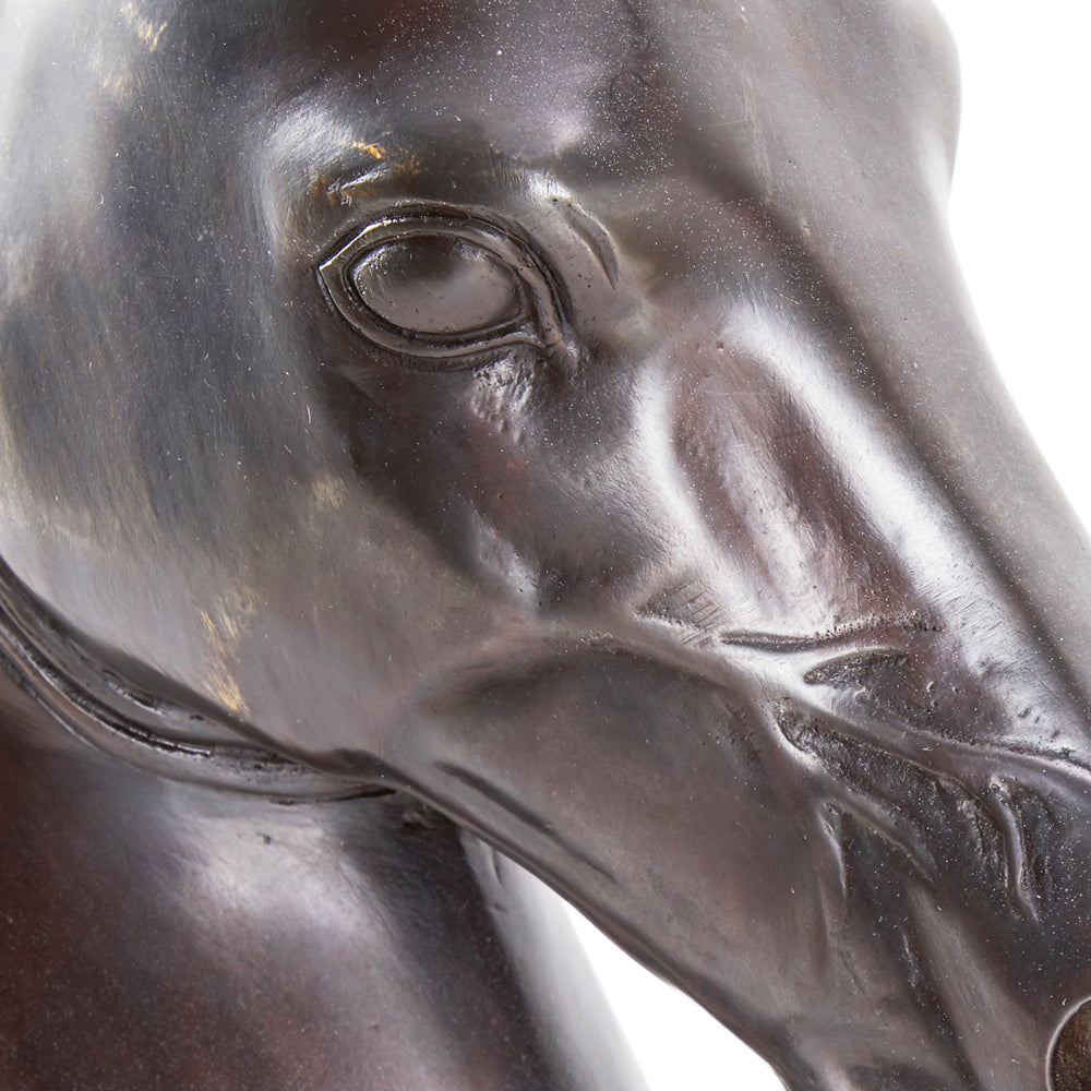 Silver Horse Head Sculpture