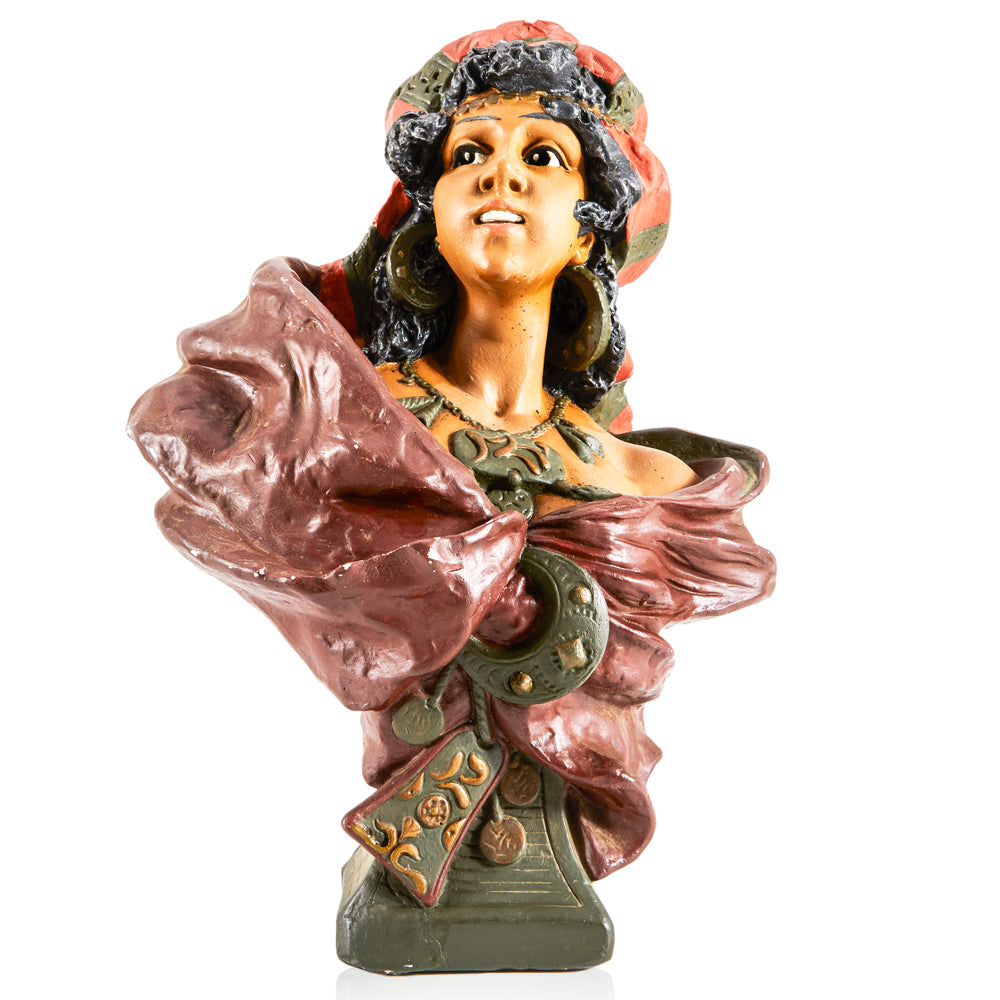 Painted Gypsy Woman Bust