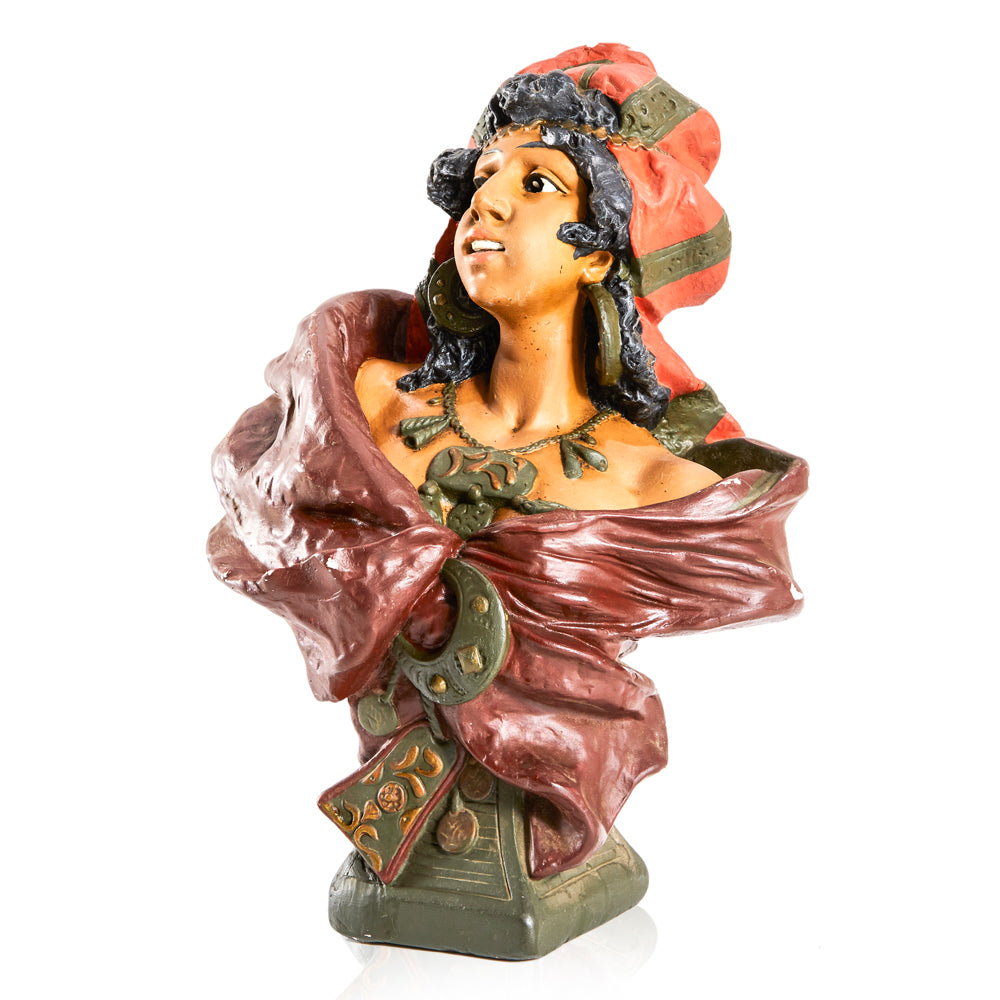 Painted Gypsy Woman Bust