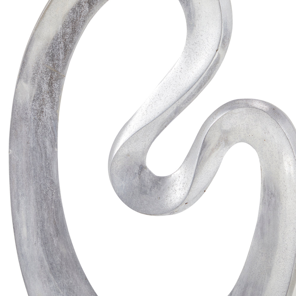 Pair of Abstract Silver Tabletop Sculptures