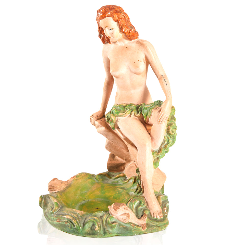 Nude Seated Women Painted Sculpture