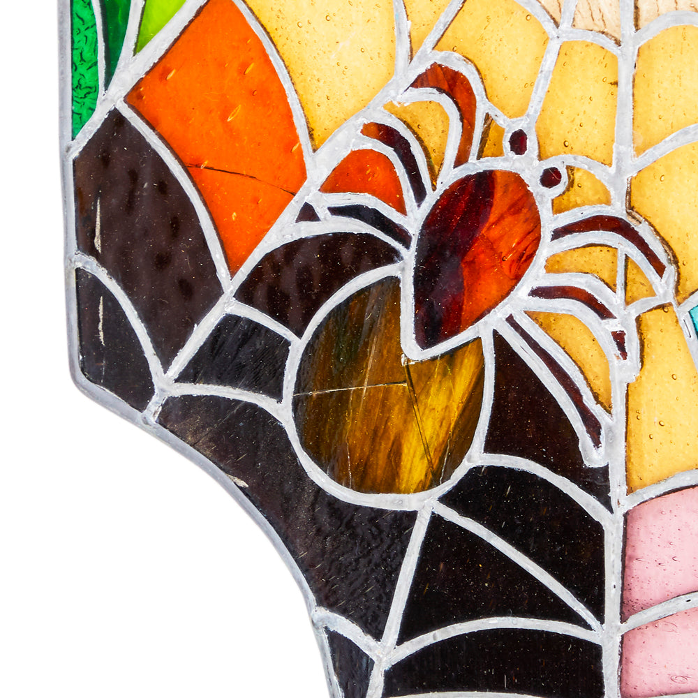 Rainbow Spiders Web Stained Glass Art