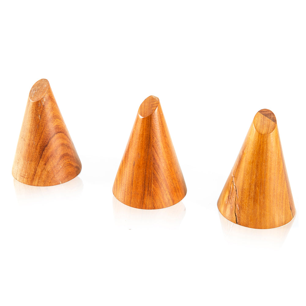 Set of 3 Wooden Cones