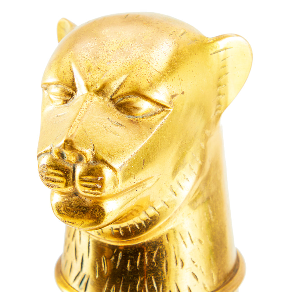 Gold Jaguar Head Columns - Set of 2