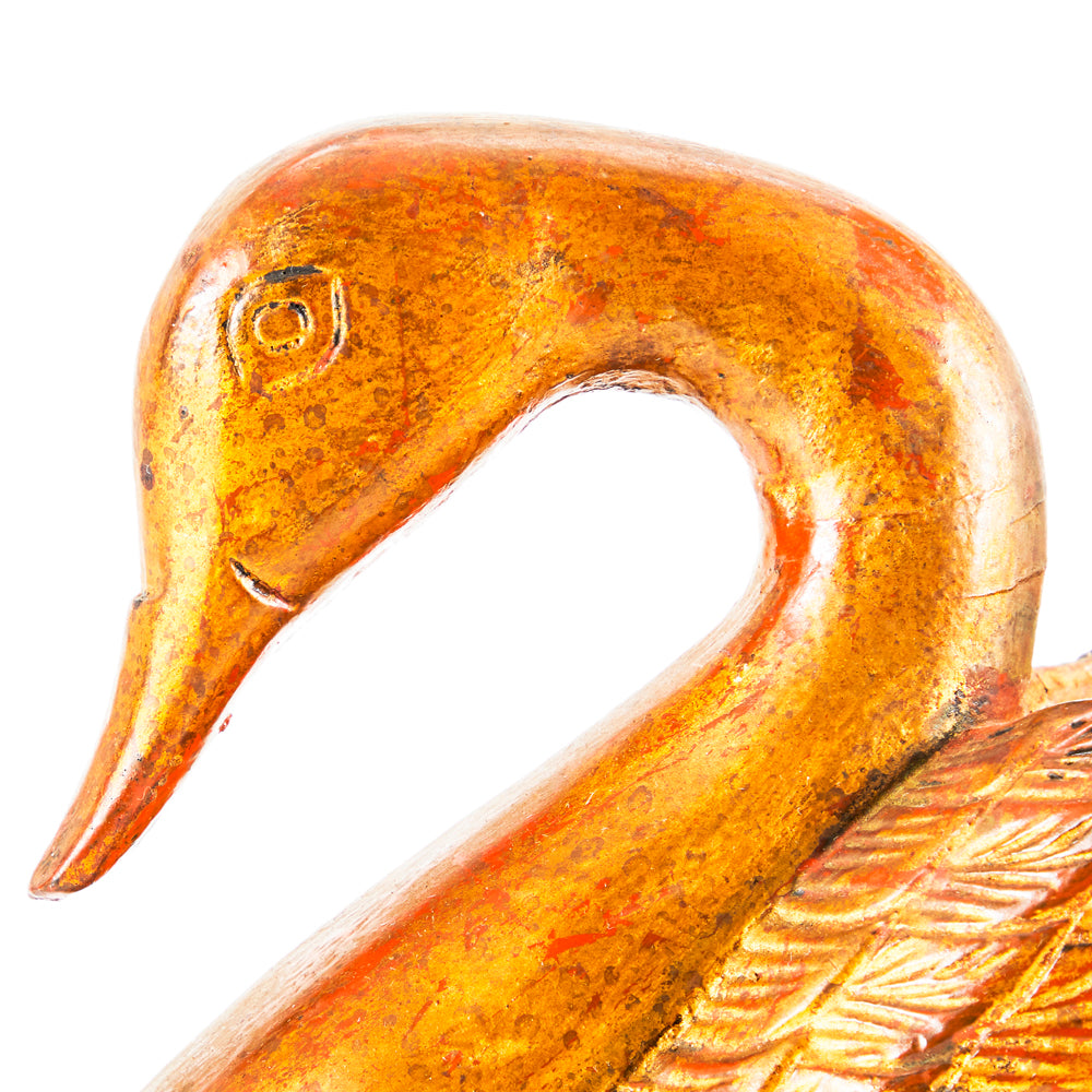 Gold Painted Wooden Swan