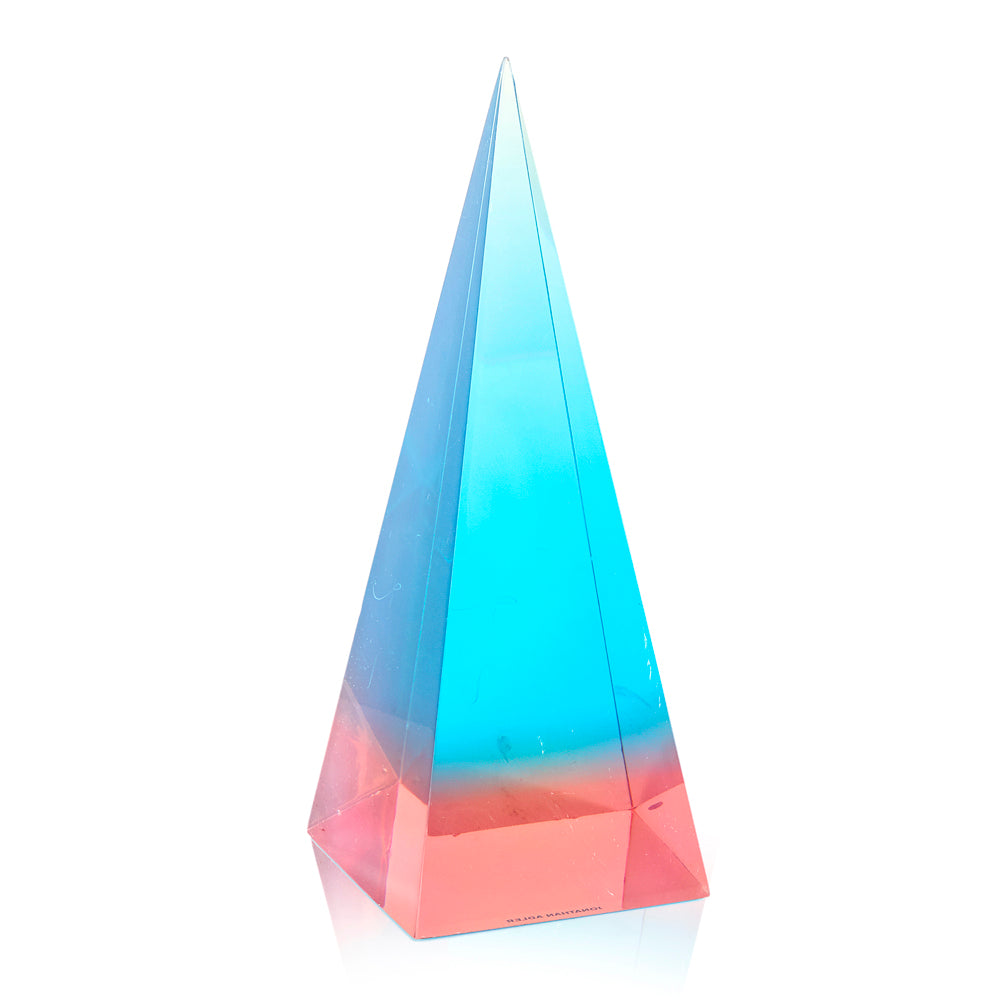 Colorful Lucite Pyramid Sculptures - set of 2