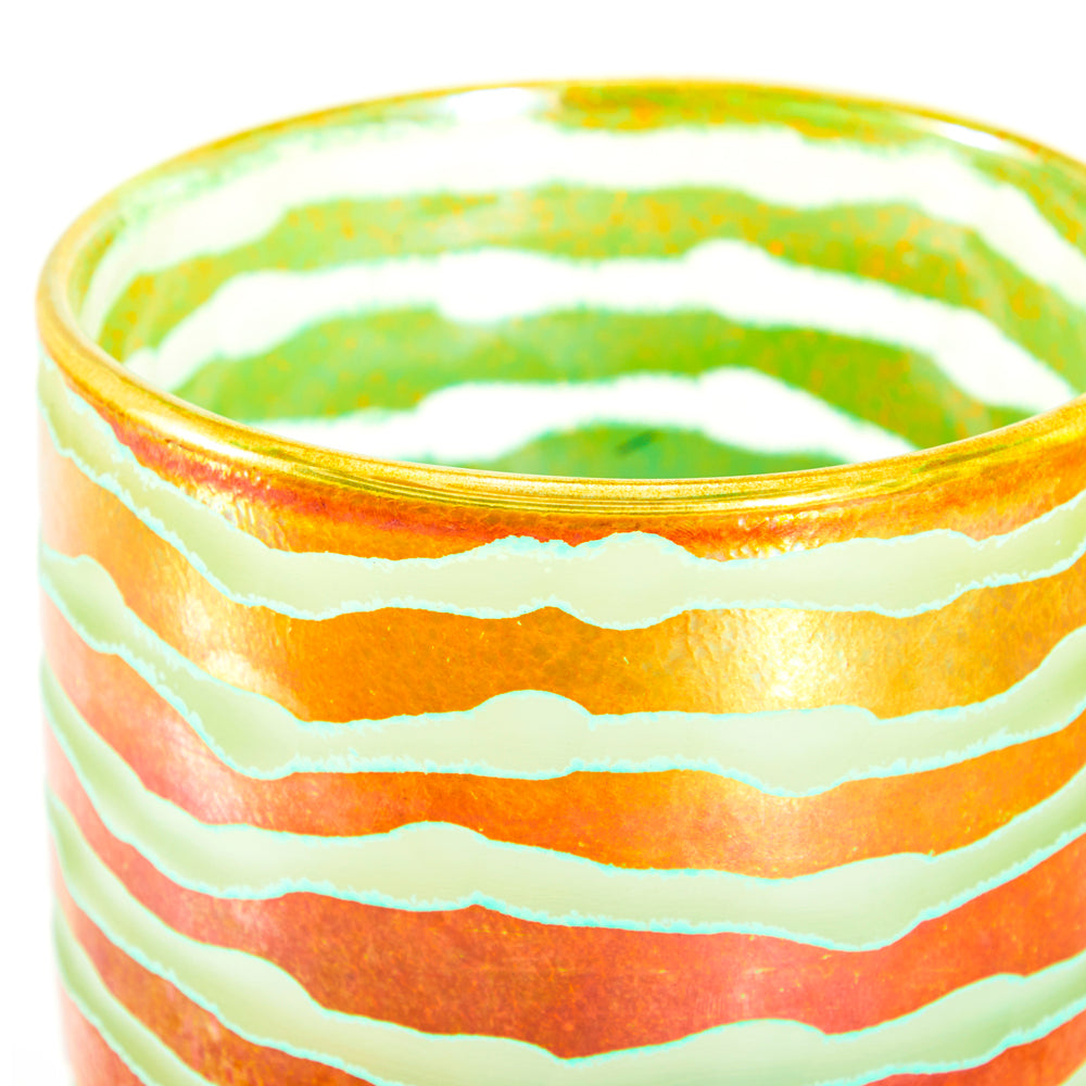 Gold Striped Glass Vase