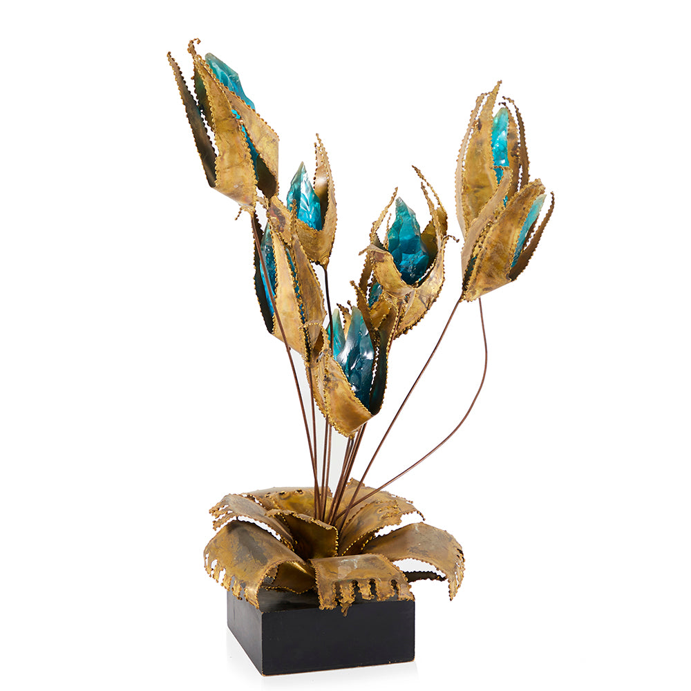 Sapphire+ Brass Plant Mid Century Sculpture
