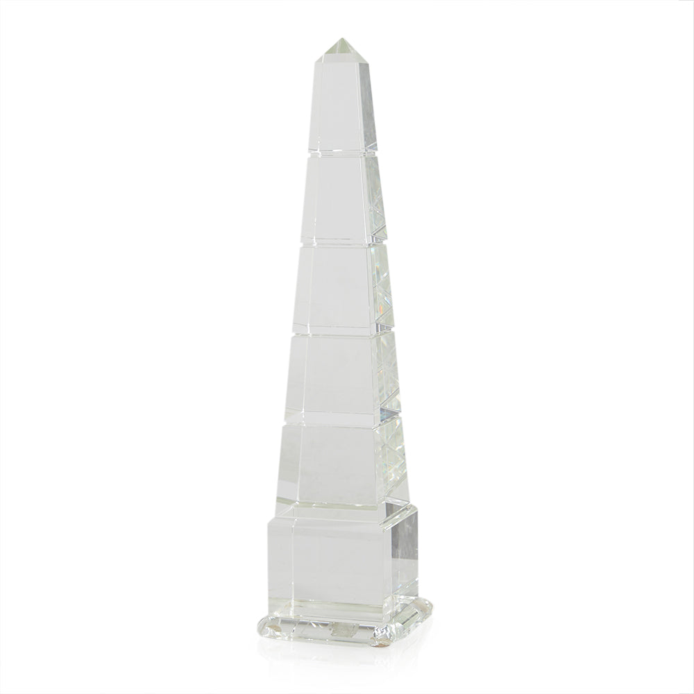 Heavy Glass Segmented Obelisk