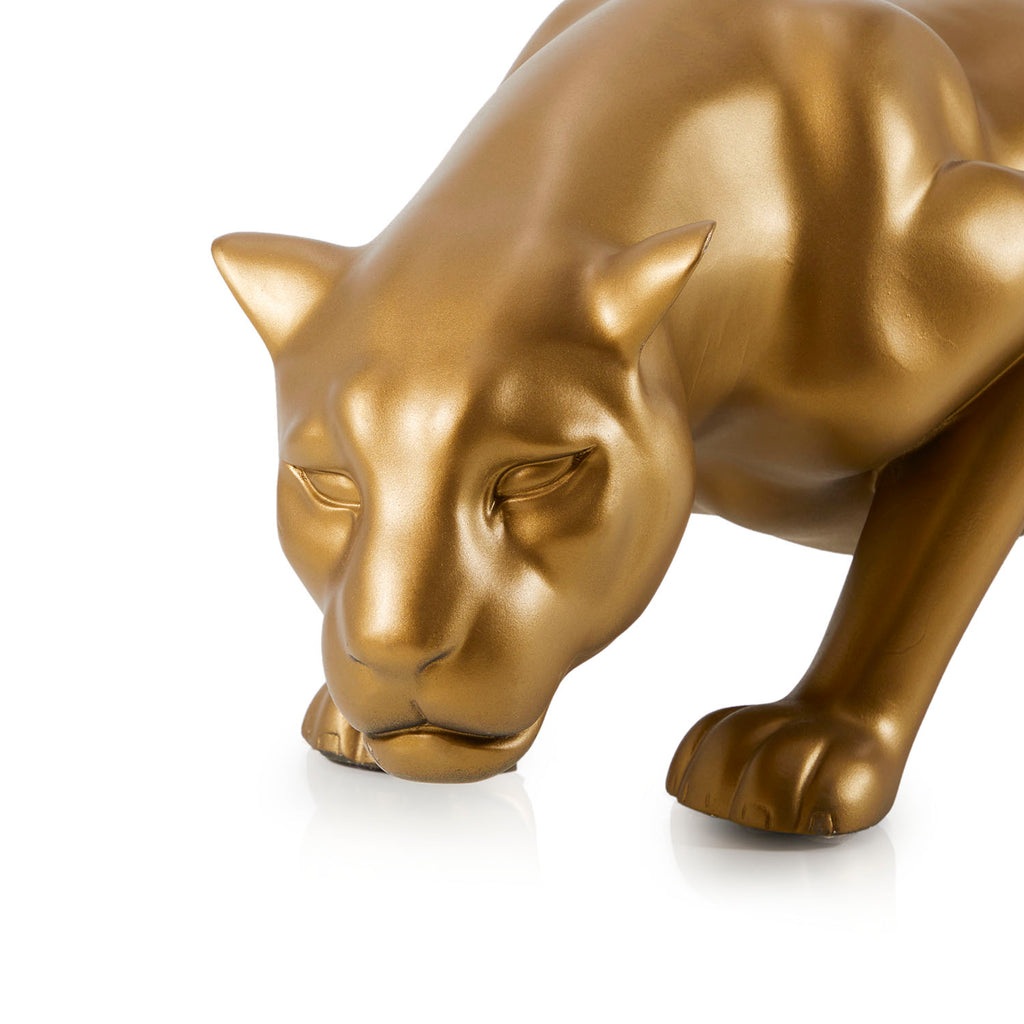 Lifesized Gold Panther Sculpture