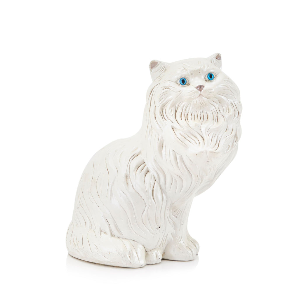 White Ceramic Cat Sculpture