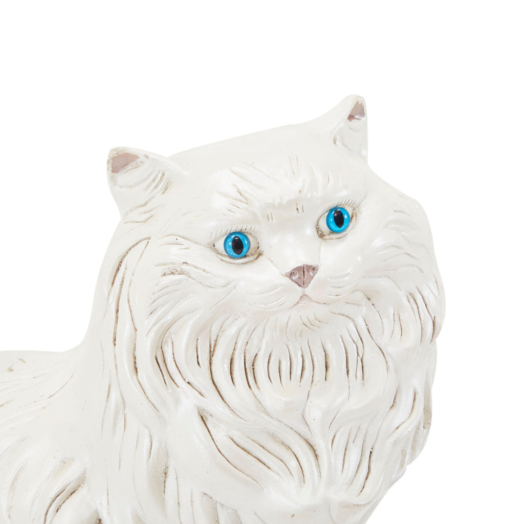 White Ceramic Cat Sculpture