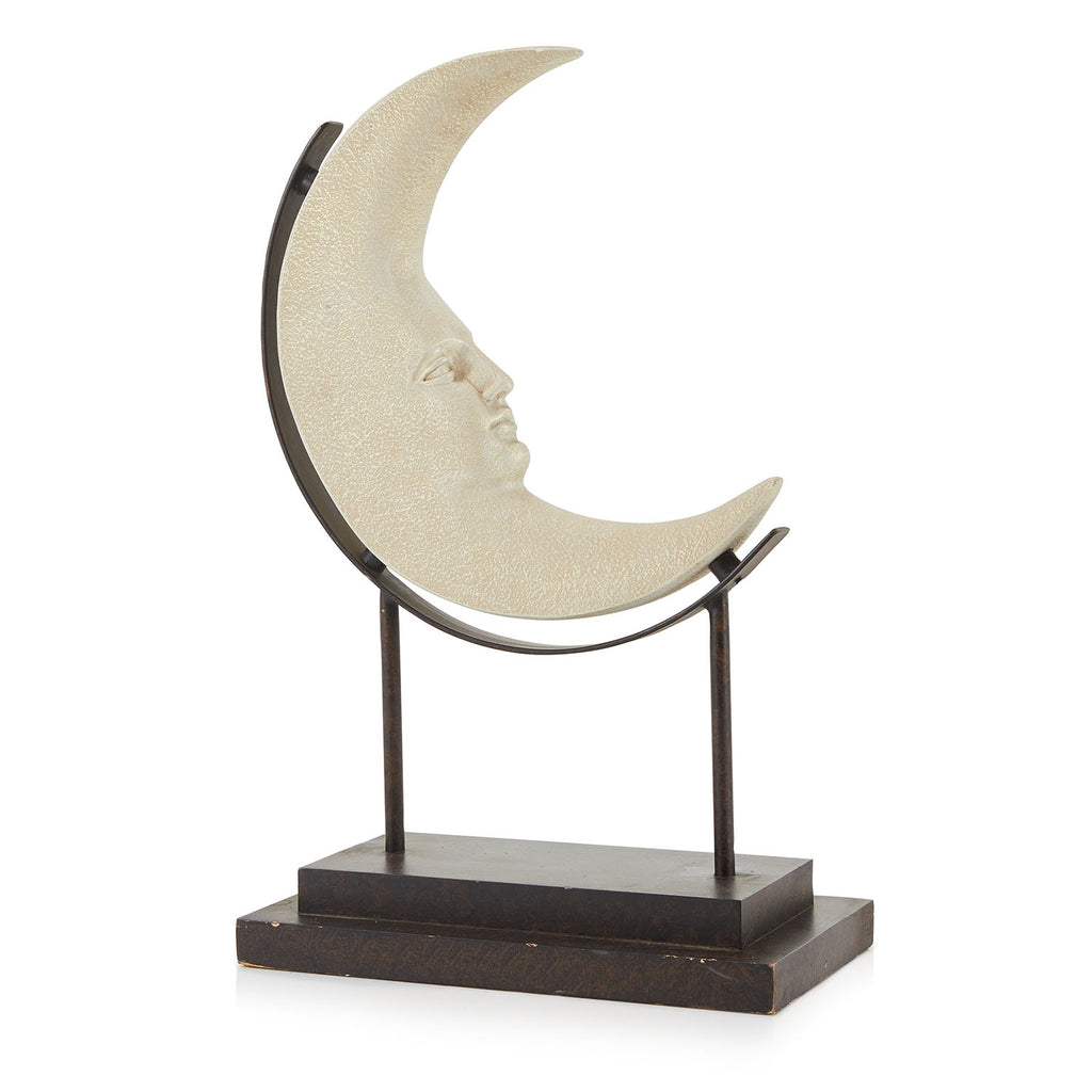 Off-White Crescent Moon Tabletop Sculpture