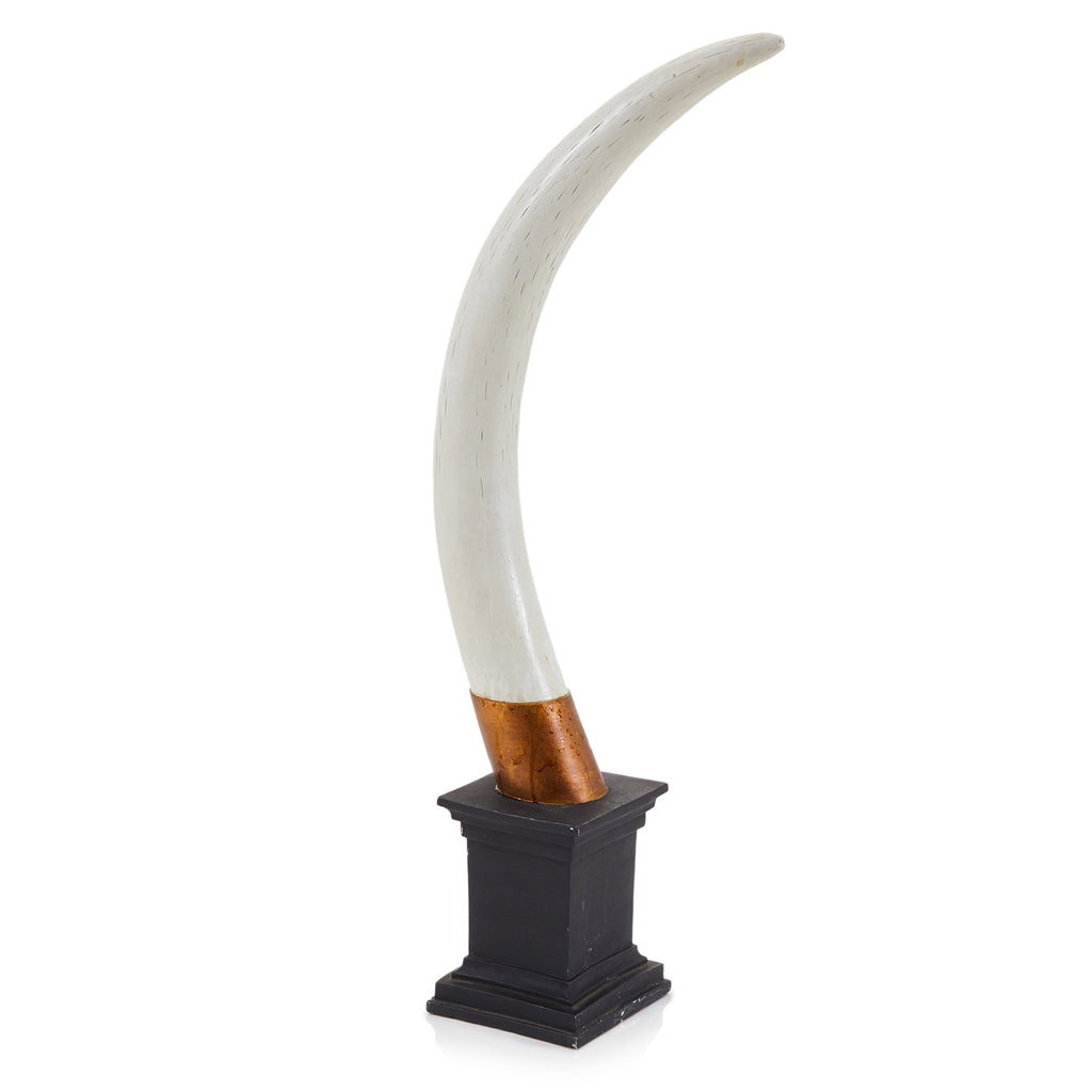 Faux Ivory Tusk Table Sculpture