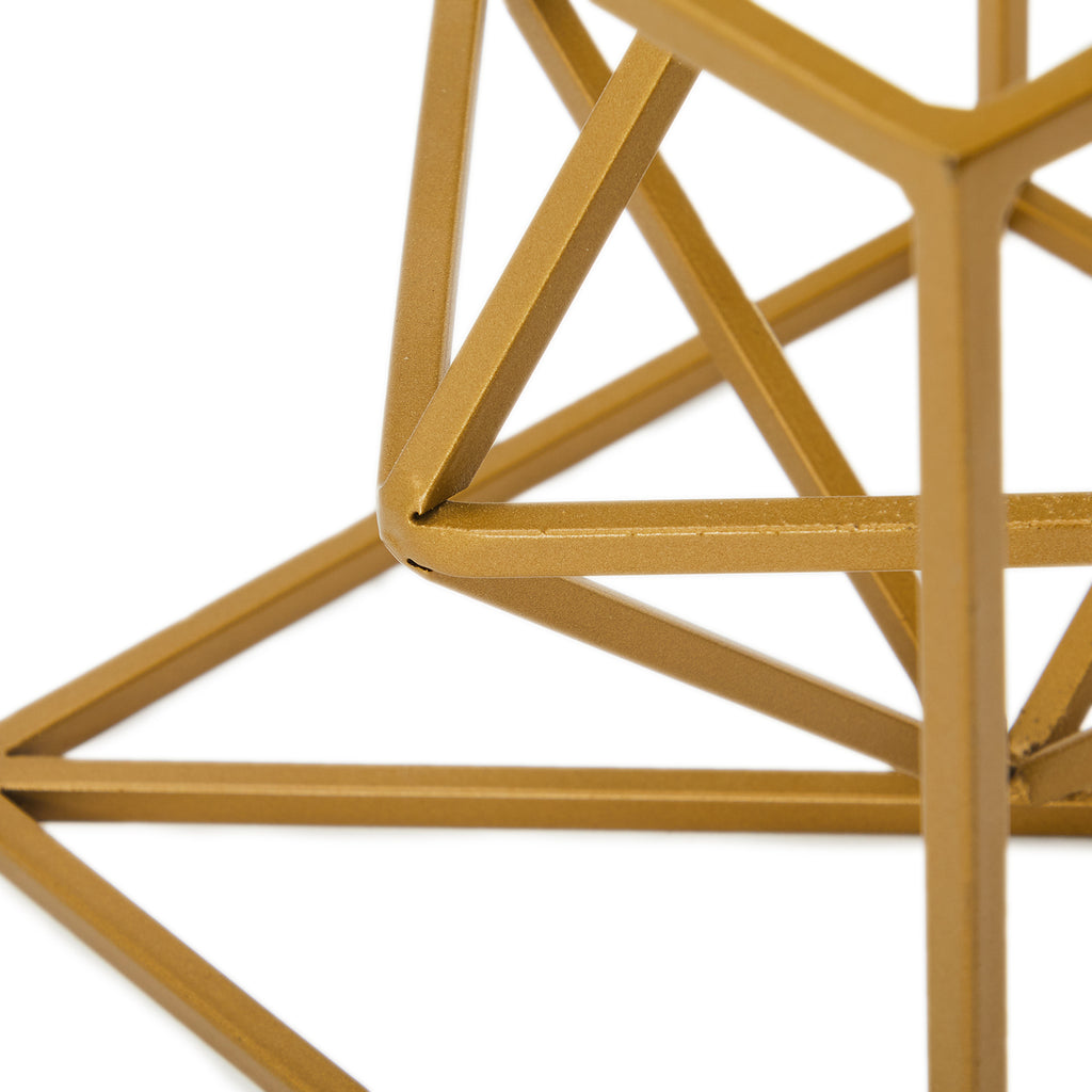 Gold Geometric Cube Table Sculpture (A+D)