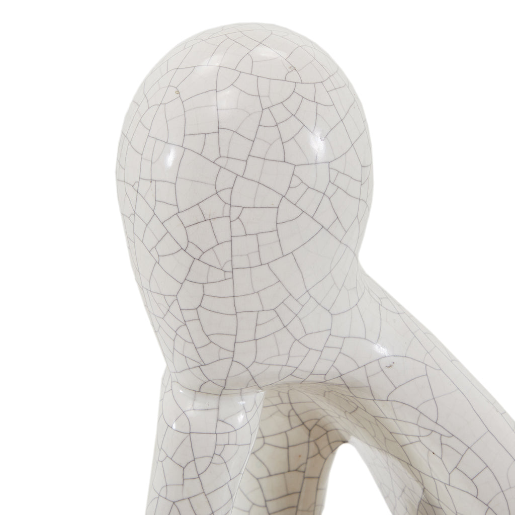 White Abstract Thinking Figure Sculpture