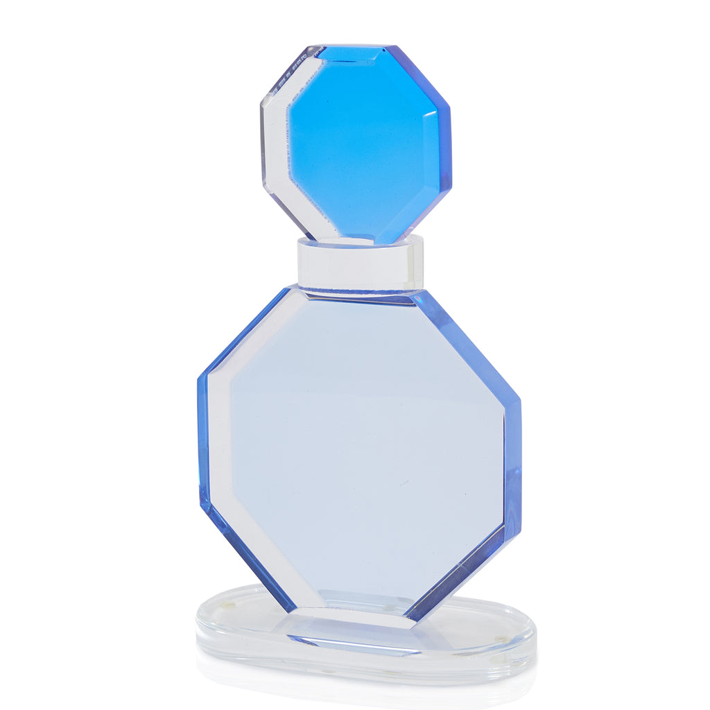 Blue Topped Octagonal Acrylic Sculpture