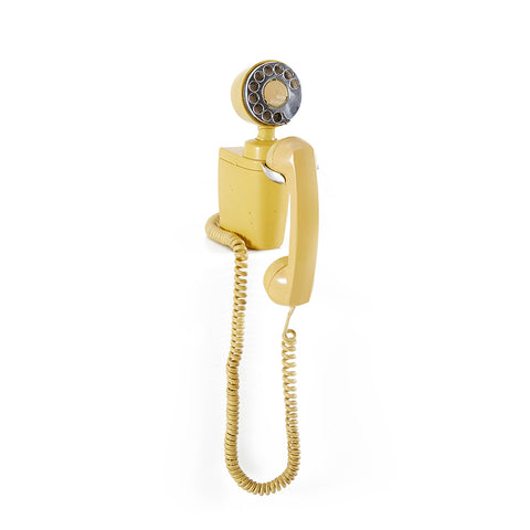Vintage Yellowed Tan Rotary Telephone