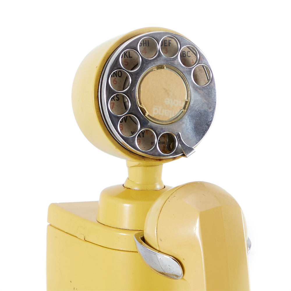 Vintage Yellowed Tan Rotary Telephone