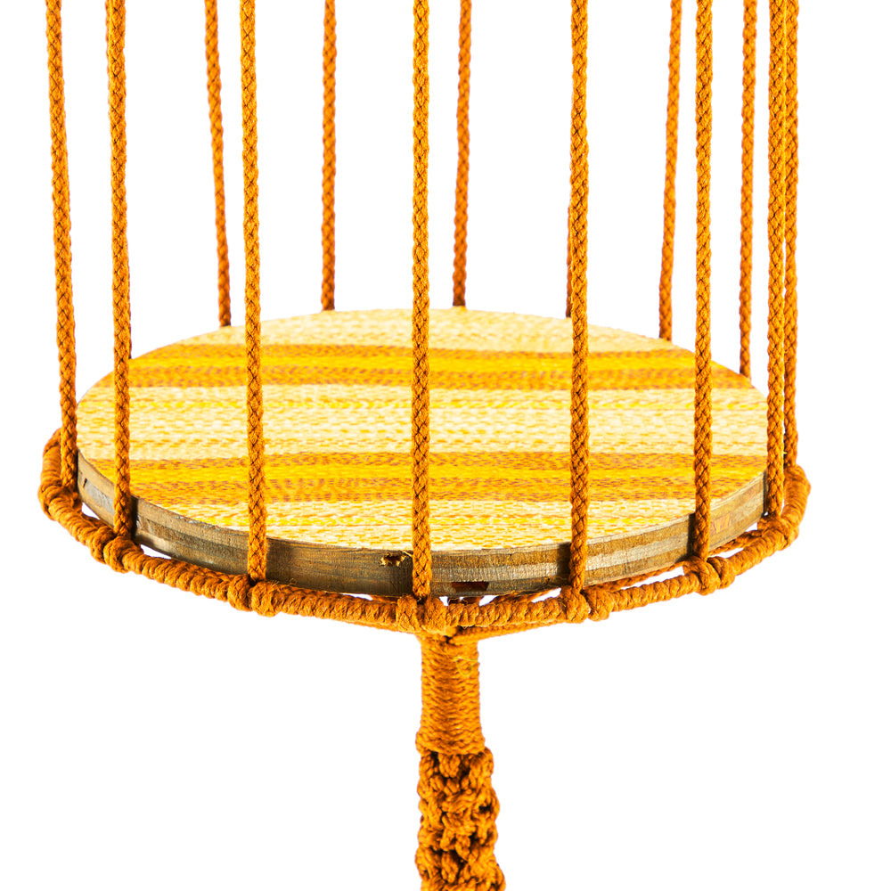 Mustard Bird Cage Macrame Hanging