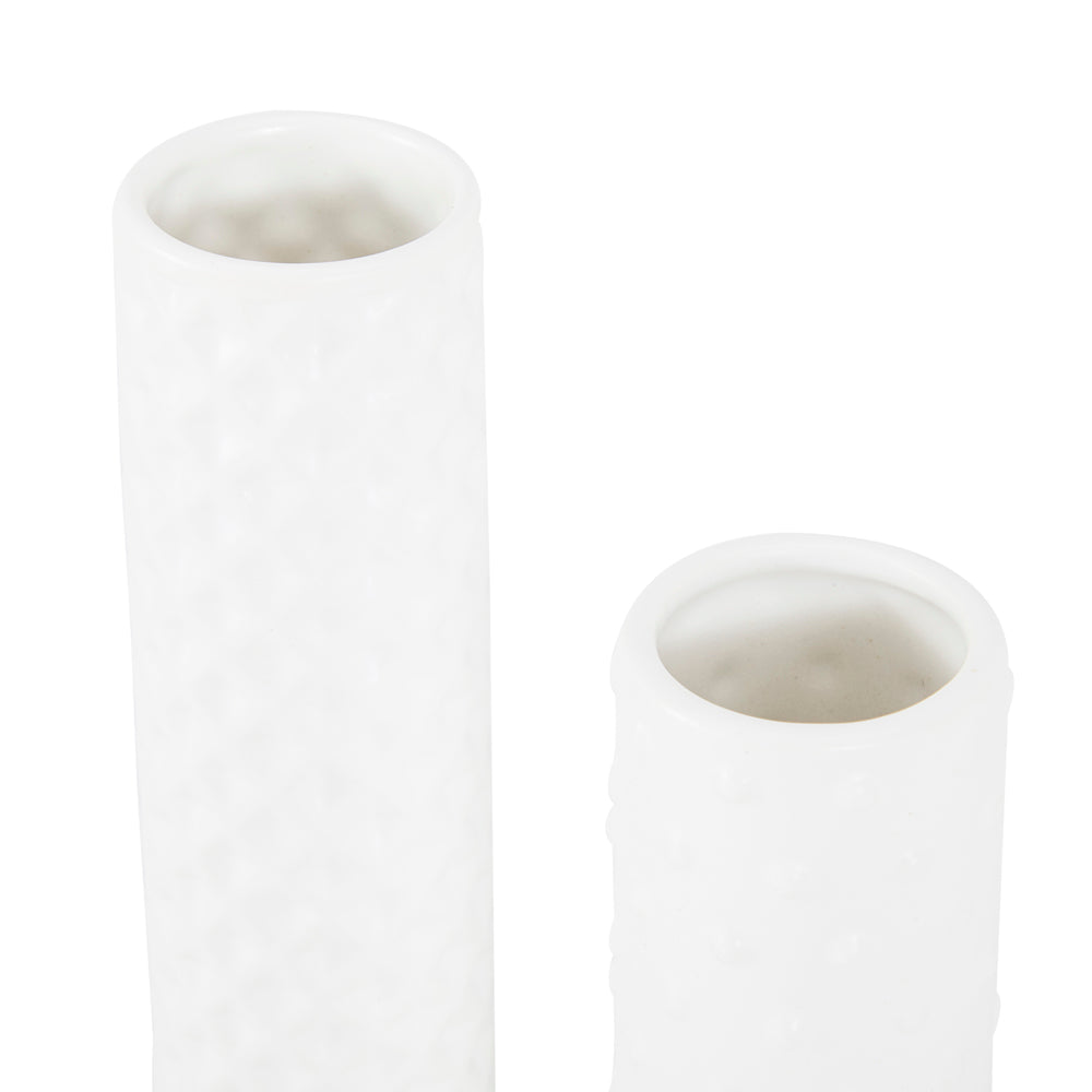 White Ceramic Candle Holders (A+D)
