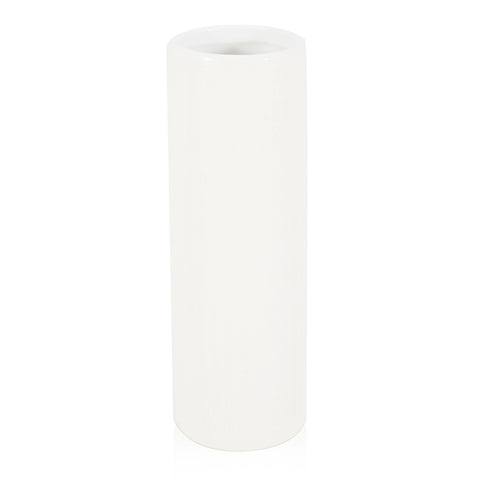 White Cylindrical Ceramic Vase (A+D)