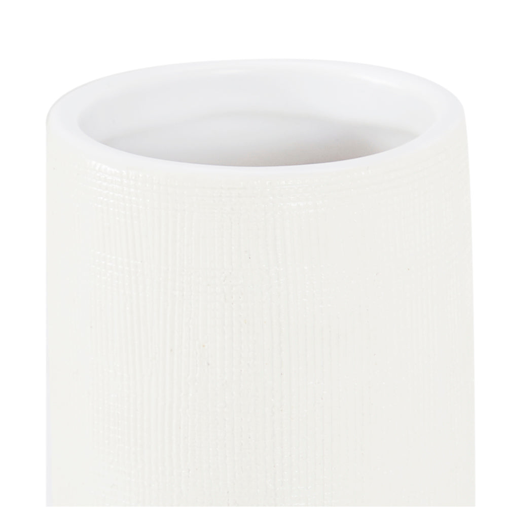 White Cylindrical Ceramic Vase (A+D)